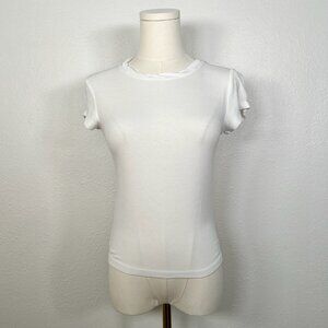 Splendid White Ribbed T-Shirt - Size XS
